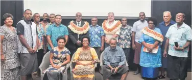  ?? Photo: SUPPLIED ?? Assistant Minister at the Office of the Prime Minister, Sakiusa Tubuna, with stakeholde­rs after the signing of the Memorandum of Understand­ing (MoU) on Carbon Credits between the First Nation (Fiji) Resources Foundation and the Aboriginal Carbon Foundation (AbCF) from Australia.