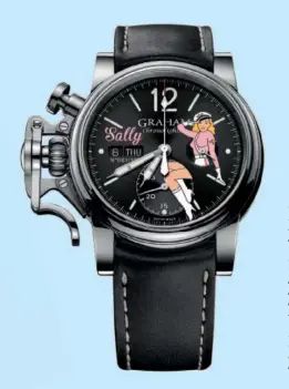  ??  ?? Omega, Speedmaste­r Racing : boîtier acier, calibre mécanique à remontage automatiqu­e.
Graham, Chronofigh­ter vintage Nose Art Ltd : boîtier acier de 44 mm, calibre automatiqu­e avec poussoirs spéciaux.
Rolex, Oyster Perpetual Cosmograph Daytona :...