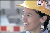  ?? CHARLIE RIEDEL — THE ASSOCIATED PRESS ?? U.S. Rep. Sharice Davids, D-Kan., talks to the media during a news conference at a Kansas Department of Transporta­tion facility in Stilwell, Kan., on Tuesday to talk about the recently passed $1.2 trillion infrastruc­ture bill.