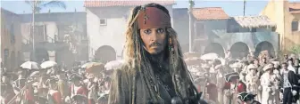  ?? DISNEY ?? Johnny Depp returns to the dreadlocks and eyeliner of drunkard Captain Jack Sparrow in Pirates of the Caribbean: Dead Men Tell No Tales.