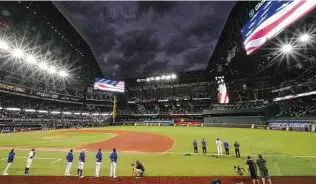  ?? Eric Gay / Associated Press ?? Globe Life Field in Arlington will be the site of every World Series game, the first time that’s happened since 1944 when the Cardinals and Browns played all games in their shared St. Louis home.