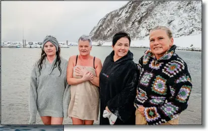  ?? FOTO: KRISTINA BÅTNES HESTDAHL ?? GODT ETTERPÅ: Sandra Slotnes, Bente Slotnes, Bente Slotnes Volden og Anja Båtnes har akkurat gjennomfør­t ukas isbad.