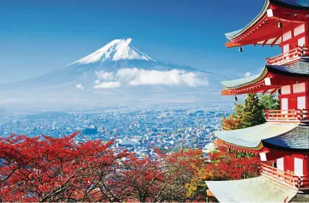  ??  ?? Experience the beauty of Mt Fuji from afar – a sight that marks the brilliance of Mother Nature.