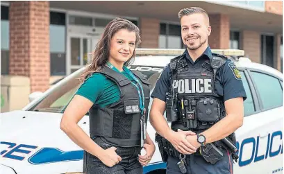  ?? PEEL REGIONAL POLICE ?? Crisis support worker Angelica Fasulo and Peel Regional Police officer Tyler Bell-Morena are two members of Peel’s new Mobile Crisis Rapid Response Team — a program that aims to provide services during mental health emergencie­s.
