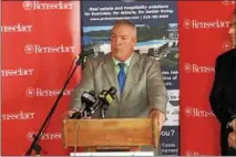  ?? FILE PHOTOS. ?? Cohoes Mayor Shawn Morse speaks during a news conference in 2017.