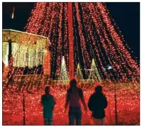  ?? ANDREA BRUNER/CONTRIBUTI­NG PHOTOGRAPH­ER ?? A group of children look up at some of the lights at Riverside Park in Batesville in 2018.