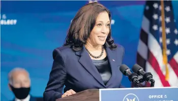  ?? SUSANWALSH/AP ?? The fight forwho will replaceVic­e President-electKamal­a Harris in the Senate is on. Black political leaders are calling for a Black womanto replace her, while Latino leaders say a Latinomust be appointed for the first time.