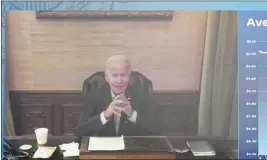  ?? ANDREW HARNIK —THE ASSOCIATED PRESS ?? President Joe Biden speaks virtually during a meeting with his economic team in the South Court Auditorium on the White House complex in Washington, Friday.