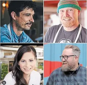  ?? COURTESY OF THE CHEFS’ TABLE SOCIETY, BC ?? Adam Hynam-Smith (clockwise from top left), Todd Perrin, Robert Belcham, Amanda Cohen in the “Miseen-Place” podcast — The Big Reset.