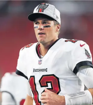  ?? ALEX MENENDEZ/AP ?? Buccaneers quarterbac­k Tom Brady leaves the field after playing against the Bengals in a preseason game Aug. 14 in Tampa, Fla.