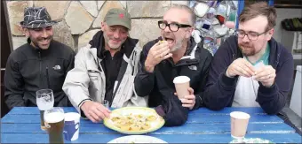  ??  ?? Daniel Frigau, Joel Ott, Nick Seymour and Johnny Conlon at the Easkey Street Feast last Sunday.