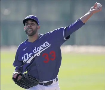  ?? GREGORY BULL – THE ASSOCIATED PRESS ?? After being acquired in a February 2020 deal, David Price opted out of last season and has yet to make his Dodgers debut.