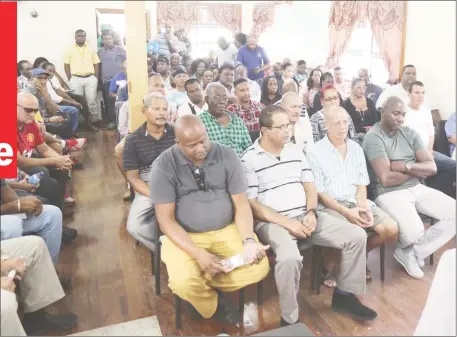  ?? (Photo by Keno George) ?? The Guyana Gold and Diamond Mining Associatio­n had a full house yesterday as scores of miners attended to discuss the implicatio­ns of the 2017 budget measures specific to them.