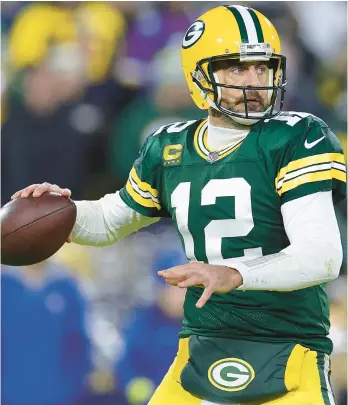  ?? STACY REVERE/GETTY ?? The NFL free agency market is once again waiting on Packers quarterbac­k Aaron Rodgers to make a decision on his future.