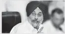  ??  ?? Shiromani Akali Dal (SAD) chief Sukhbir Singh Badal (HT)