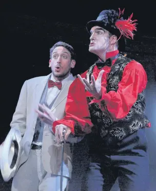  ??  ?? ●● Paul Curievici plays Faust and Javier Borda as Mephistoph­eles