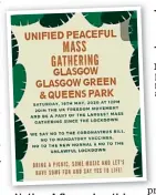  ??  ?? Notice: A flyer advertisin­g the ‘peaceful gathering’