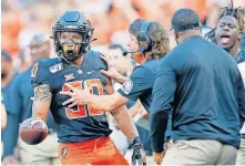  ??  ?? OSU running back Chuba Hubbard won the Cornish Trophy on Wednesday, which is given annually to Canada's top NCAA football player. [SARAH PHIPPS/ THE OKLAHOMAN]