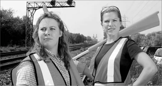  ?? KAZ EHARA FOR NATIONAL POST ?? Ghisliane Jacobs, left, and Johanna Hillary are enrolled in the railway-conductor program at George Brown College in Toronto, the only women in a class of 24.