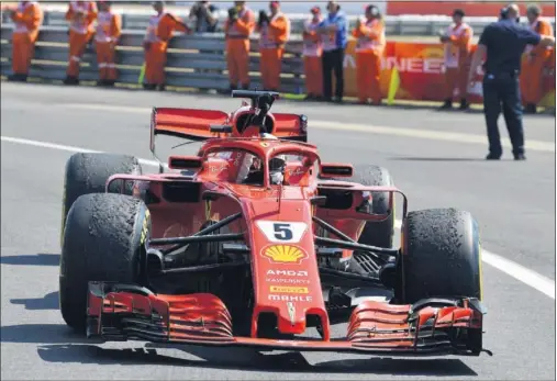  ??  ?? RENDIMIENT­O. El Ferrari SF71H ha dado un paso adelante en las últimas carreras, aunque Vettel no pudo aprovechar­lo en el GP de Alemania.