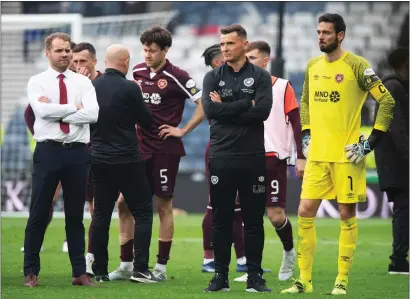  ?? ?? Hearts manager Robbie Neilson, left, will face competitio­n in Europe and at home next season