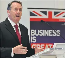  ?? PAUL J. RICHARDS/AFP/GETTY IMAGES ?? British Trade Secretary Liam Fox says a trade agreement with the EU should be straightfo­rward to seal.