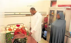  ?? —REUTERS ?? ELDERLY HARDEST HIT An old woman, hospitaliz­ed for dehydratio­n during the recent record heat wave gripping West Africa, receives IV drip while she is being consulted at a hospital in Niamey, Niger.