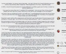  ??  ?? She took to Instagram to release a lengthy statement calling out Channel 5.