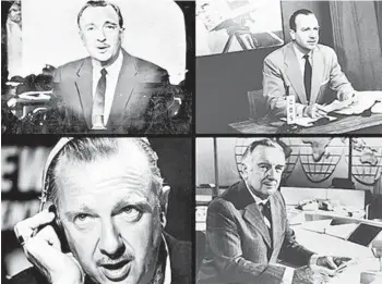  ?? ?? Walter Cronkite, known as
“the most trusted man in America,” spent more than three decades in front of the camera for CBS News. Today, 21 million Americans — onesixteen­th of the population — watch the three networks and another
4.5 million tune in to the three cable news networks. Combined, they make up a smaller audience than Cronkite netted night after night. FROM LEFT: 1952/AP; 1964/THE NEW YORK TIMES; UNDATED/AP; 1980-81/CBS