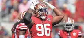  ?? TONY AVELAR/AP ?? Former 49ers defensive tackle Maurice Hurst has signed with the Browns, hoping to come back from two seasons of injuries.