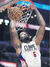  ?? Mark J. Terrill Associated Press ?? CLIPPERS CENTER DeAndre Jordan worked with consultant Kevin Garnett at practice on Tuesday.