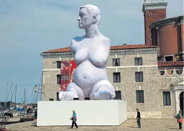  ?? /Reuters ?? Italian job: The Venice biennale, which in the past has showcased works such as this statue, entitled Alison Lapper Pregnant by British artist Marc Quinn, will run from May 11 to November 24 under the curatorshi­p of Ralph Rugoff.