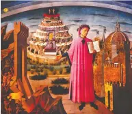  ?? GETTY IMAGES / ISTOCKPHOT­O ?? Dante and Divine Comedy painted by Domenico di Michelino in 1465 at the Duomo Basilica Cathedral Santa
Maria del Fiore Church inFlorence Italy.