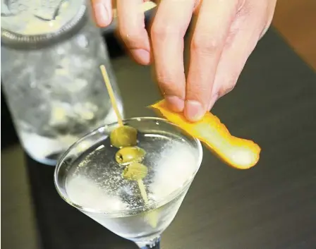  ??  ?? One of the drinks we learnt to make at the course was the martini. Stirred, of course. — Photos: RAYMOND OOI/The Star