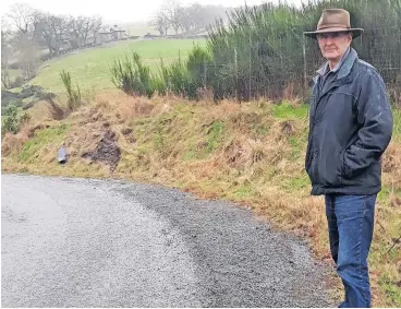  ?? ?? Road safety
Cllr Tom Gray has raised concerns about the unclassifi­ed road near Muthill