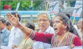  ?? PTI ?? CPI(M) activists take part in a protest rally against the Assam's National Register of Citizen final draft list, in Kolkata on Sunday.