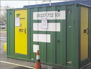  ??  ?? Isolation pods to keep suspected patients away from others have been set up at the William Harvey Hospital and QEQM Hospital in Margate