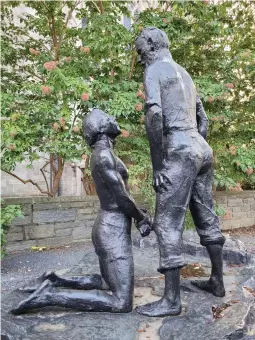  ?? (Wikimedia Commons) ?? ‘ABRAHAM AND Isaac’ by George Segal, at Princeton University.