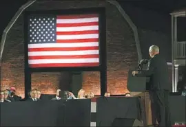  ?? Saul Loeb AFP/Getty Images ?? VICE PRESIDENT Mike Pence, appearing at Ft. McHenry National Monument in Baltimore, said he and the president support the right to protest peacefully.