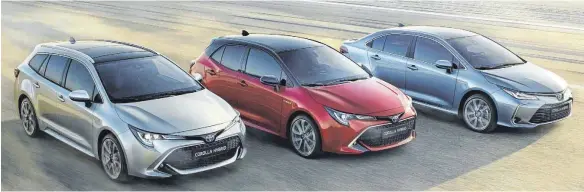  ?? FOTOS: TOYOTA ?? Große Vielfalt: Der neue Corolla ist als Steilheck, Kombi mit dem Beinamen Touring Sports und als klassische Limousine erhältlich.