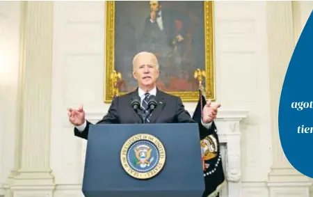  ?? AFP ?? Una "clara minoría" impide a EU superar la pandemia, dijo Biden en un discurso a la nación en la Casa Blanca