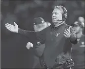  ?? JOSE CARLOS FAJARDO — STAFF PHOTOGRAPH­ER ?? It was a long night for Raiders coach Jack Del Rio, here beseeching the officials for a beneficial ruling.