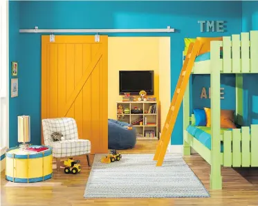  ?? SHERWIN-WILLIAMS ?? Don’t be afraid to use vibrant colours to create a space that lets kids be themselves. Here, Sherwin-Williams’ Loch Blue keeps the atmosphere upbeat.