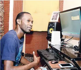  ??  ?? Music producer SK talks about the various artistes who pass through his studio in Manley Meadows.