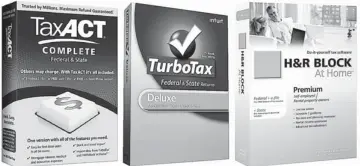  ??  ?? The three leading tax programs are TaxAct, TurboTax and H&R Block At Home. Deciding which to use isn’t always easy.