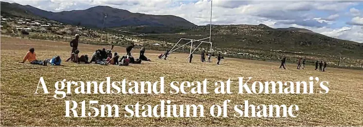  ?? Picture: Facebook ?? The rugby poles have collapsed at the Lesseyton sports facility, which gained national notoriety after its unveiling in October.