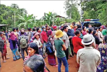  ?? SUPPLIED ?? Villagers protest near the Lower Sesan Dam II reservoir in July in support of local families affected by the dam.