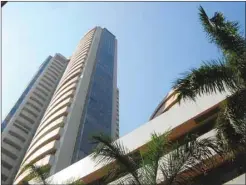  ??  ?? The Bombay Stock Exchange building is seen in Mumbai. The Sensex declined 0.8% yesterday.