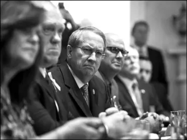  ?? AL DRAGO / NEW YORK TIMES FILE (2017) ?? Rep. Bob Goodlatte, R-Va., listens to President Donald Trump on June 28, 2017 during a meeting with members of families who were victims of crimes.