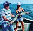  ??  ?? The author and her father, Doug Lyford, on a recent fishing trip. Credit: Shelley Lyford